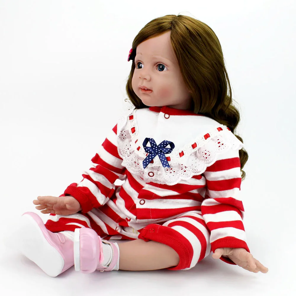 NPKDOLL 60 см 2" doll reborn Кукла куклы реборн Реалистичные Reborn Reborn Детские Для Девочек Кукла Тела Длинные Волосы Малышей Дети Toys RU Фондовой