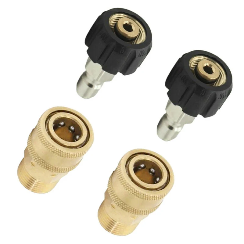 

Coupling Tube Hose Adapter M22/14 to 1/4 Brass Connector Joint Fitting 2pcs Accessories Pressure Quick Release