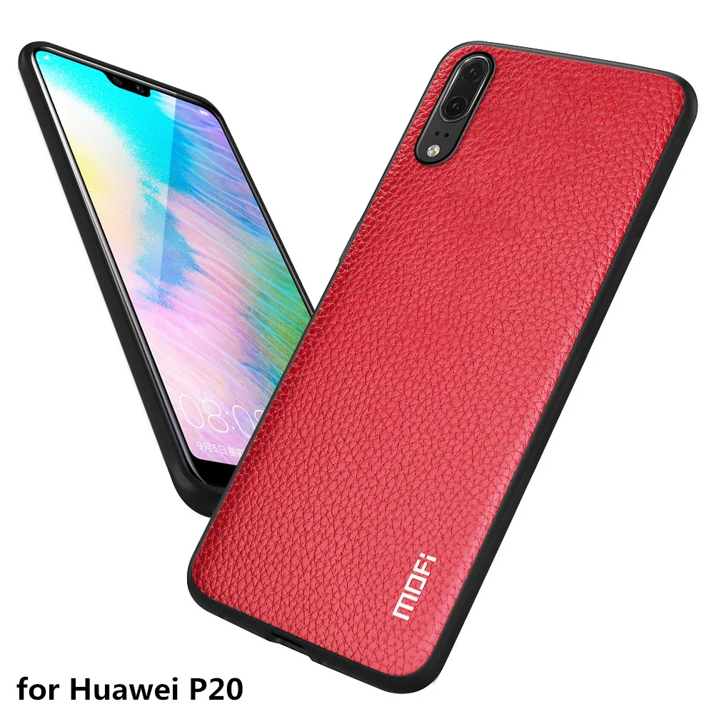 MOFi Phone Case for Huawei P20 Hard PC Cover PU Leather Litchi Pattern High Quality Business Full Protection Fundas Capa |