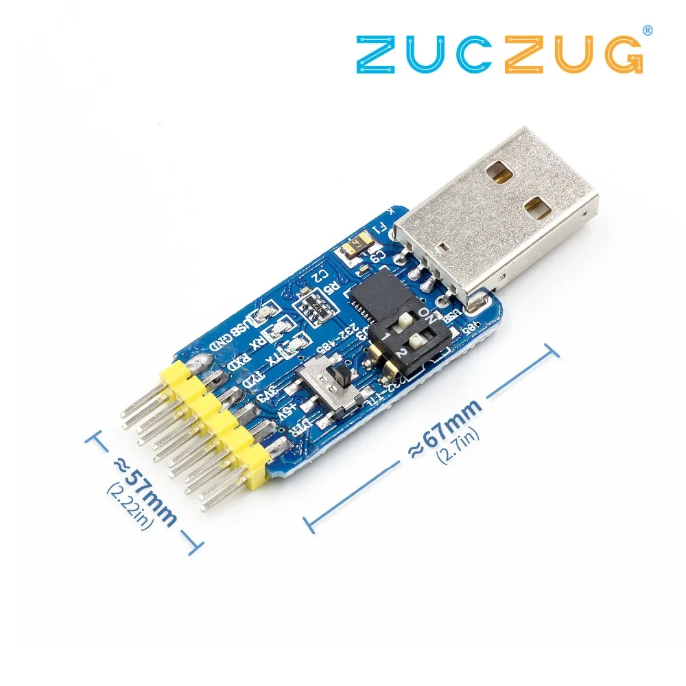 

USB CP2102 to TTL RS232 USB TTL to RS485 Mutual Convert 6 in 1 Convert Module