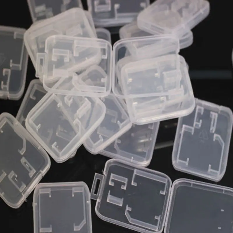 

1/10/100pcs 2 in 1 2in1 TF Micro SD SDHC Memory Card Clear Plastic Hard Case Adapter Storage Box Protector Holder Wholesale
