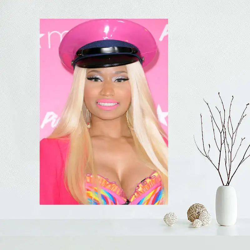 Пользовательские Nicki Minaj холст картина плакат шелковая ткань стены искусства плакат для гостиной домашний декор - Цвет: Белый