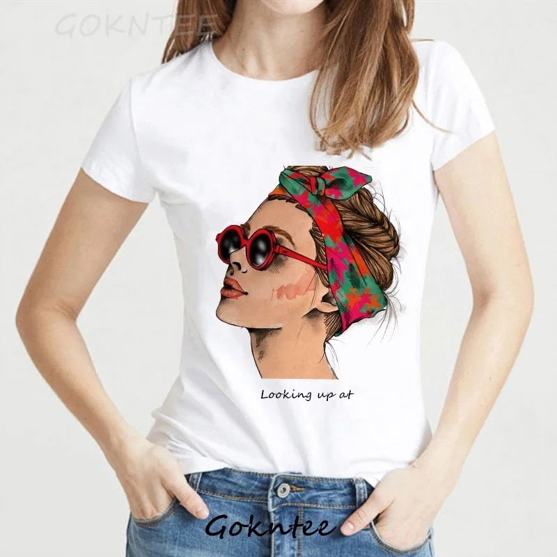 

Vogue Cool Print T shirt Women White Cotton Female T shirts Summer Tops 2019 Casual Harajuku Tee Shirt Femme michelangelo friend