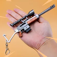 17CM Fort Zinc weapons Metal nite model toy fornite Keychain Gun Semi-Auto Sniper Rifle nit figure fortnit kids gift A