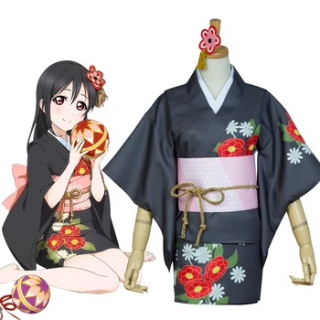 

Hot LoveLive! Cosplay Nico Yazawa Yukata Kimono Halloween Party Cosplay Costume For Women Girls