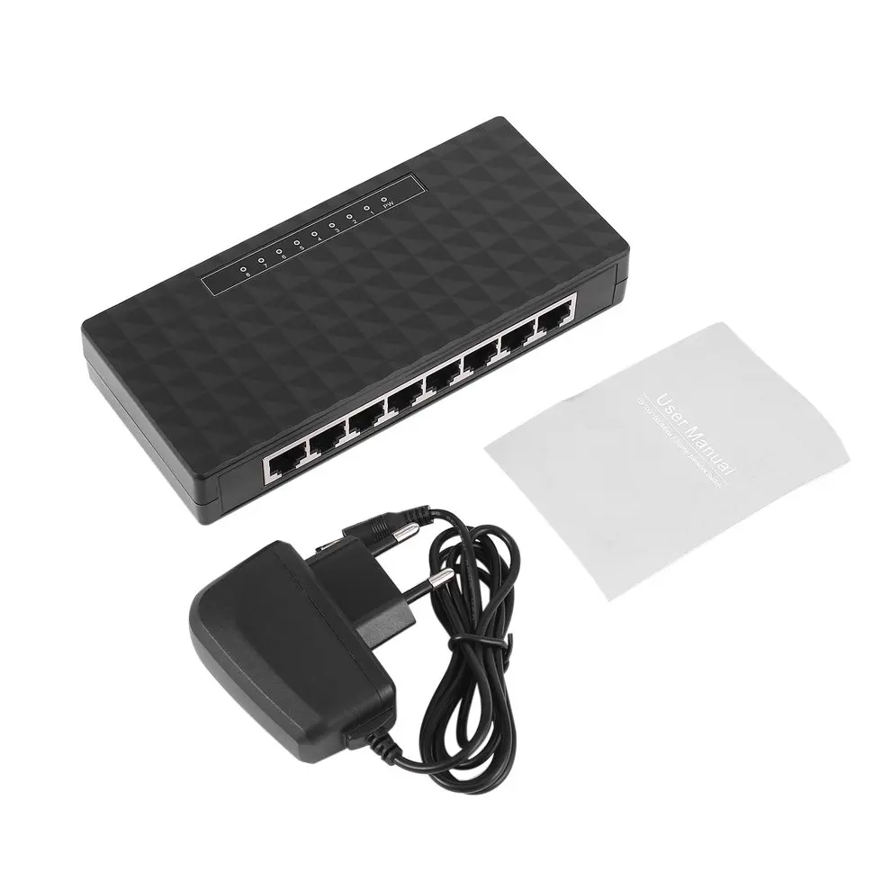 

8-Port Hubs 1000Mbps Gigabit Ethernet Desktop Switch Fast Network High Integration Plug and Play