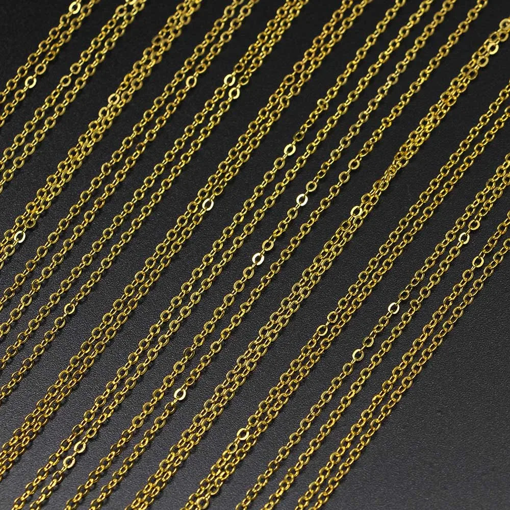 

White K Gold Silver Lobster Clasp Necklace Charm 12Pcs/Pack 40cm Chains For DIY Jewelry Making Materials Accessories Wholesale