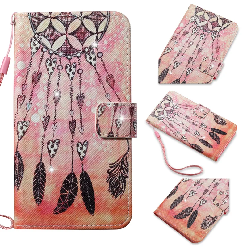 

Luxury Flip Wallet Diamond Painted Leather Phone Soft Silicone Cases Cover Shell Coque Fundas for LG K7 K8 LS775 STYLUS2 Case