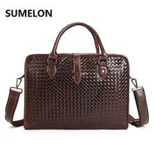 Мужские сумки из натуральной кожи, сумки из коровей кожи, вязанный дизайнерский портфель для ноутбука, деловые сумки, сумки на плечо, сумки-мессенджеры