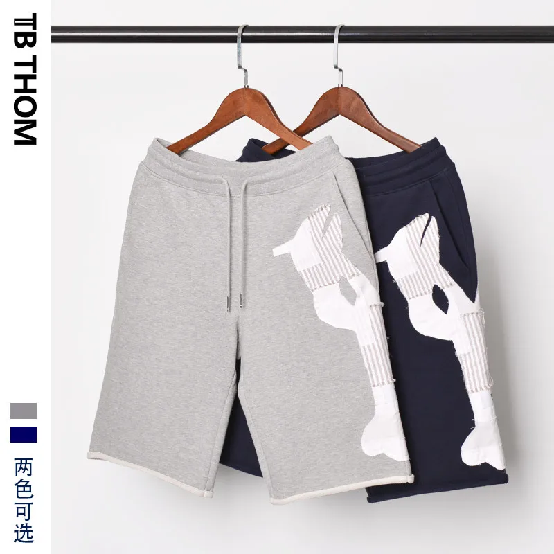 TB том мужские летние повседневные шорты винтажные Лоскутные мужские шорты модные хип поп стиль хлопковые шорты для мужчин серый