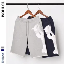 TB том мужские летние повседневные шорты винтажные Лоскутные мужские шорты модные хип поп стиль хлопковые шорты для мужчин серый