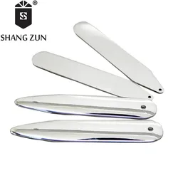 SHANG ZUN 4 Pcs Metal Stiffeners Stays Bones Set For Dress Shirt Men's Gifts Stainless Steel with Hole 2.37 SHANG ZUN 4 Pcs Metal Stiffeners Stays Bones Set For Dress Shirt Men's Gifts Stainless Steel with Hole 2.37