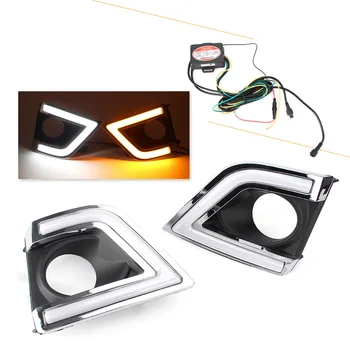 

Pair Car DRL Blinker Indicators LED Fog Turn Signals Light Daytime Running Driving Work Lamp For Toyota Corolla 2014 2015
