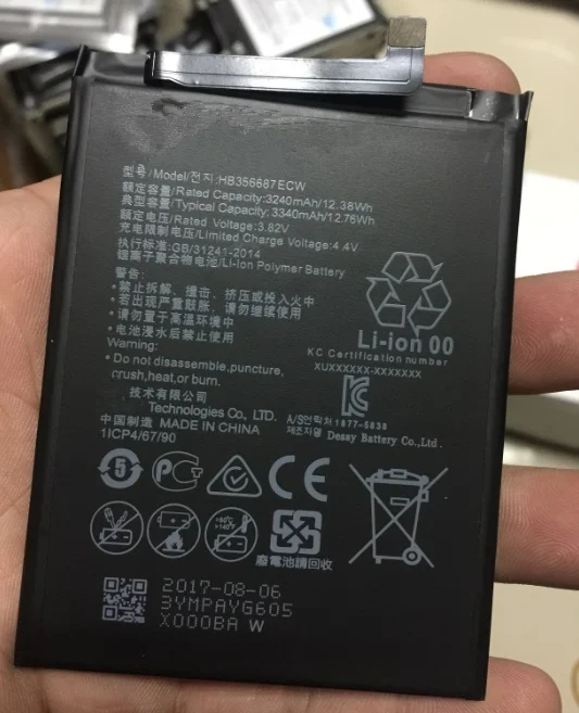 Оригинальный аккумулятор HB356687ECW для телефона Huawei nova 2 plus BAC-AL00 nova2 3340 мАч |