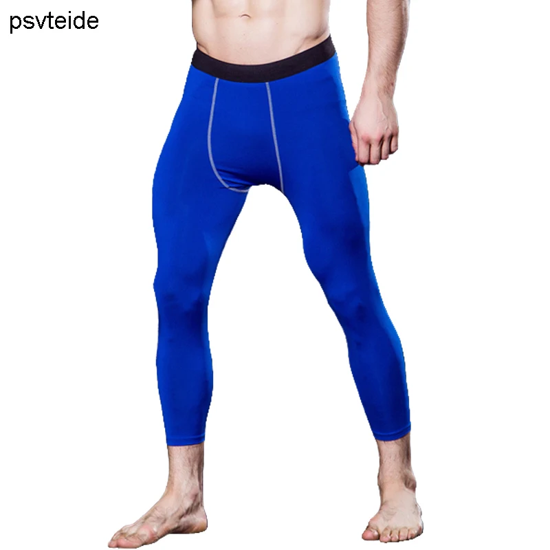 

psvteide Men's Bodyboulding 3/4 tights Men Compression Pants yogapants running leggings male Sports shorts 3/4 training leggings