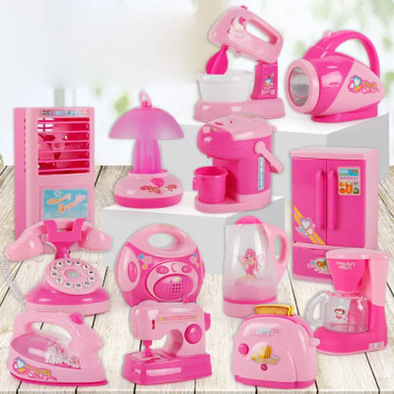 

Children's Electric Lighting Mini Play Home Washing Machine Rice Cooker Refrigerator Kitchen Small Appliances Toys