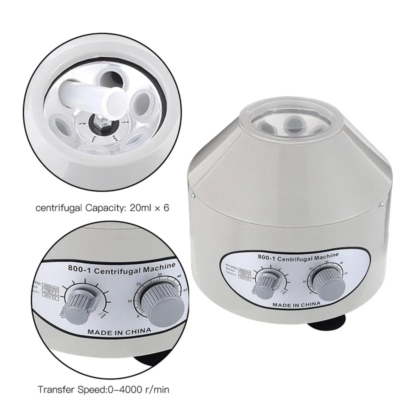 800-1Electric Laboratory Centrifuge Medical Separation Timing Adjusted Practice Machine prp Isolate Serum 4000rpm USUKEU Plug (8)