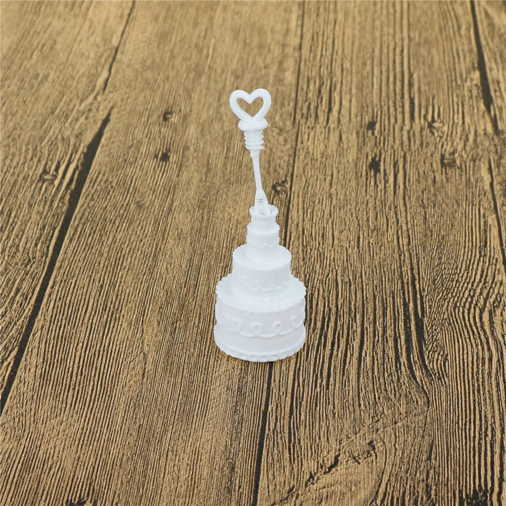 12Pcs Love Heart Cake Shape Bottles Empty Bubble Bottles Wedding Birthday Party Decoration Happy Festival Celebration Favors