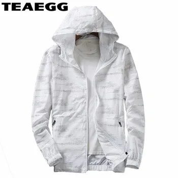 

TEAEGG Casual Plus Size 5XL 6XL 7XL Mens Jackets 2020 White Spring Summer Mens Jackets And Coats Hooded Slim Male Jacket AL1048