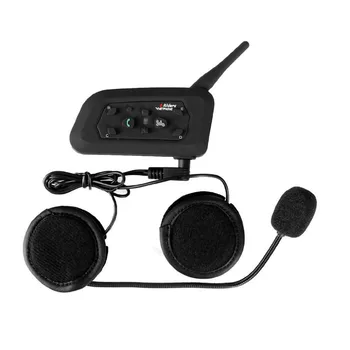 

V6 Intercom Bluetooth Headset Speaker Dual Intercom Full Clip Speaker Headphone 6 Riders 1200m Talk (1Unit)
