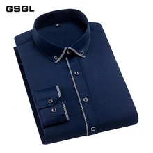 Men Dress Shirt Long Sleeve Slim Brand Man Shirts Designer High Quality Solid Male Clothing Fit Business Shirts 5XL MS033