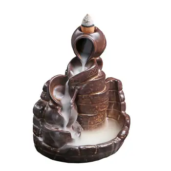 

Chinese Ceramic Incense Waterfall Burner Wierook Waterval Smoke Smell Aromatic Home Office Incense Crafts Incense Holder Censer