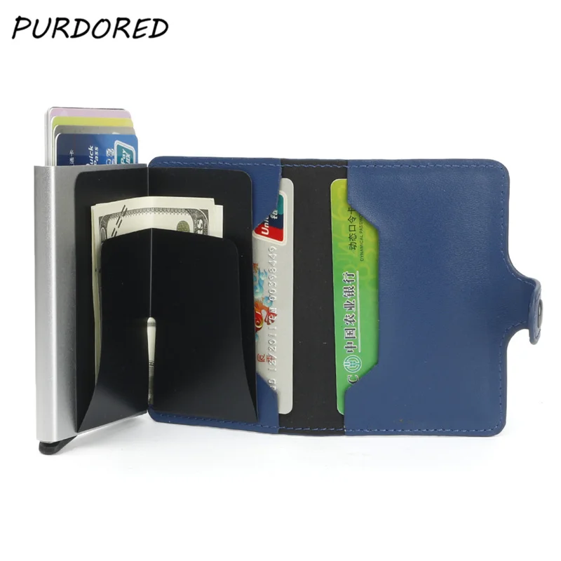 

PURDORED 1 pc RFID Card Cases PU Leather Credit Card Bag ID Card Holder Case Organizer Bank Card Wallets Dropshipping