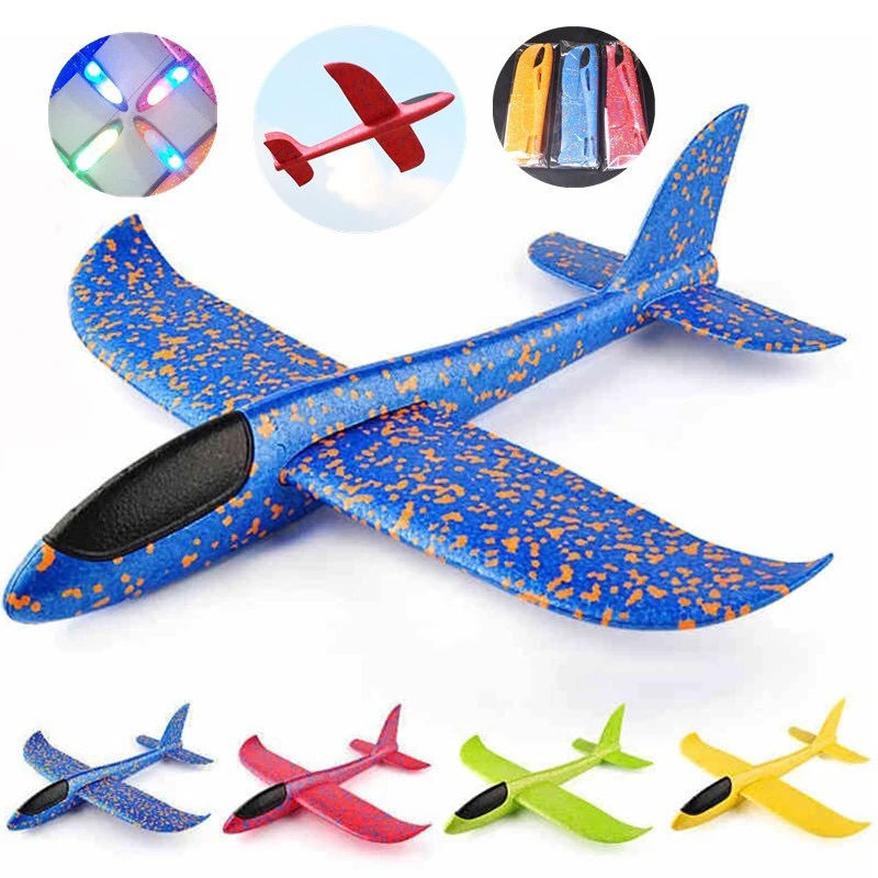 Bricolage jouets BigSize 48cm LED main jeter planeur volant EPP mousse avion avion volant modèle planeurs avion jouets pour enfants