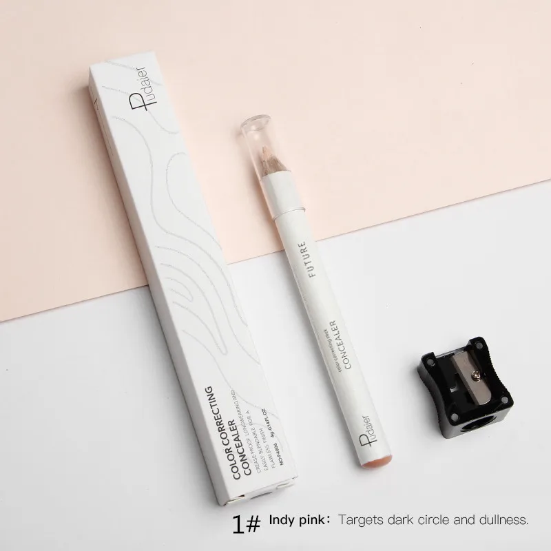Pudaier 1 шт. 8 оттенков тональный крем карандаш с точилкой водонепроницаемый макияж полный охват корректор, Хайлайтер для темного круга - Цвет: Color 01