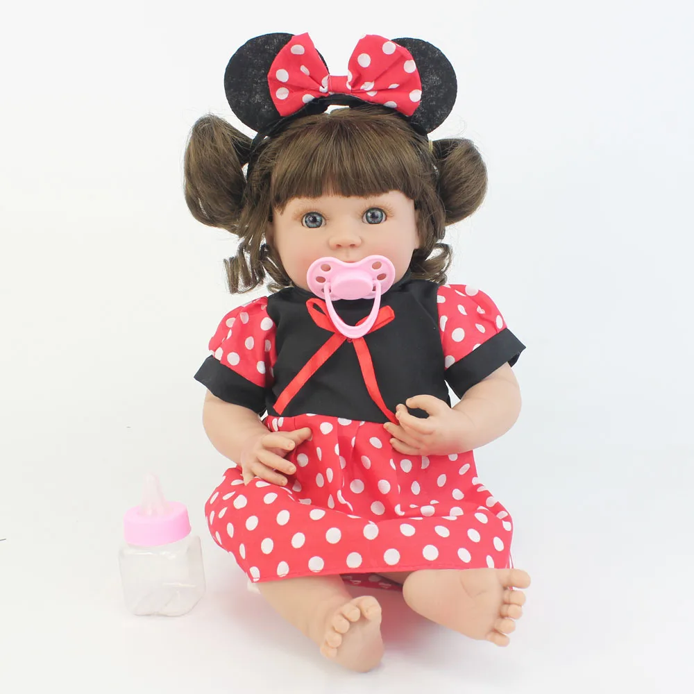40 см полностью силиконовая кукла-реборн для детей, мягкая виниловая мини-кукла принцессы для девочек, модная Кукла, подарок на день рождения, игрушка для купания
