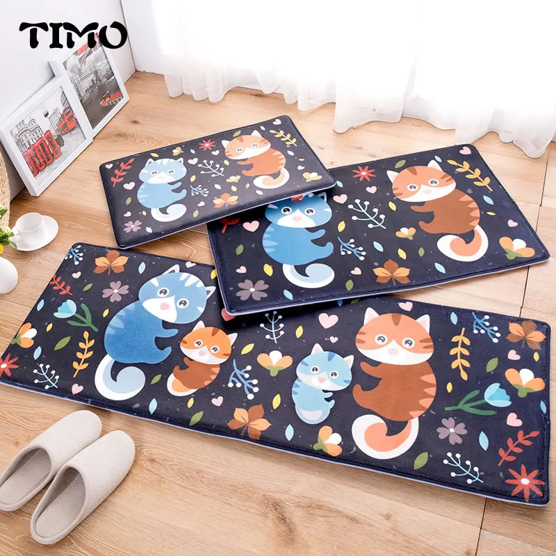 

TIMO Outdoor Rug Cartoon Cats Funny Bathroom Bedroom Doormat Floor Mat For Living Room Anti-Slip Carpet Kitchen Mat Indoor