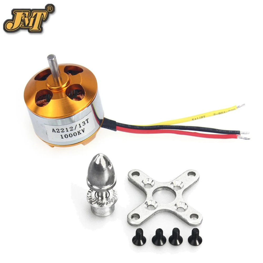 

JMT A2212 1000KV Brushless Outrunner Motor W/ Mount with 3 Pairs 3.5MM Banana Plug ( Male and Female) Soldered for Quad