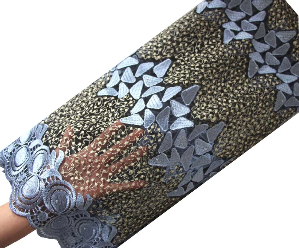 Blue african lace fabric