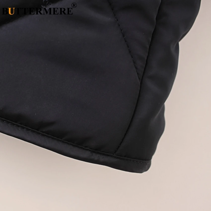 BUTTERMERE Brand Cotton Padded Coat With Faux Leather Hood Patch Designs Winter Jacket Zipper Pocket Plus Size Women Clothing