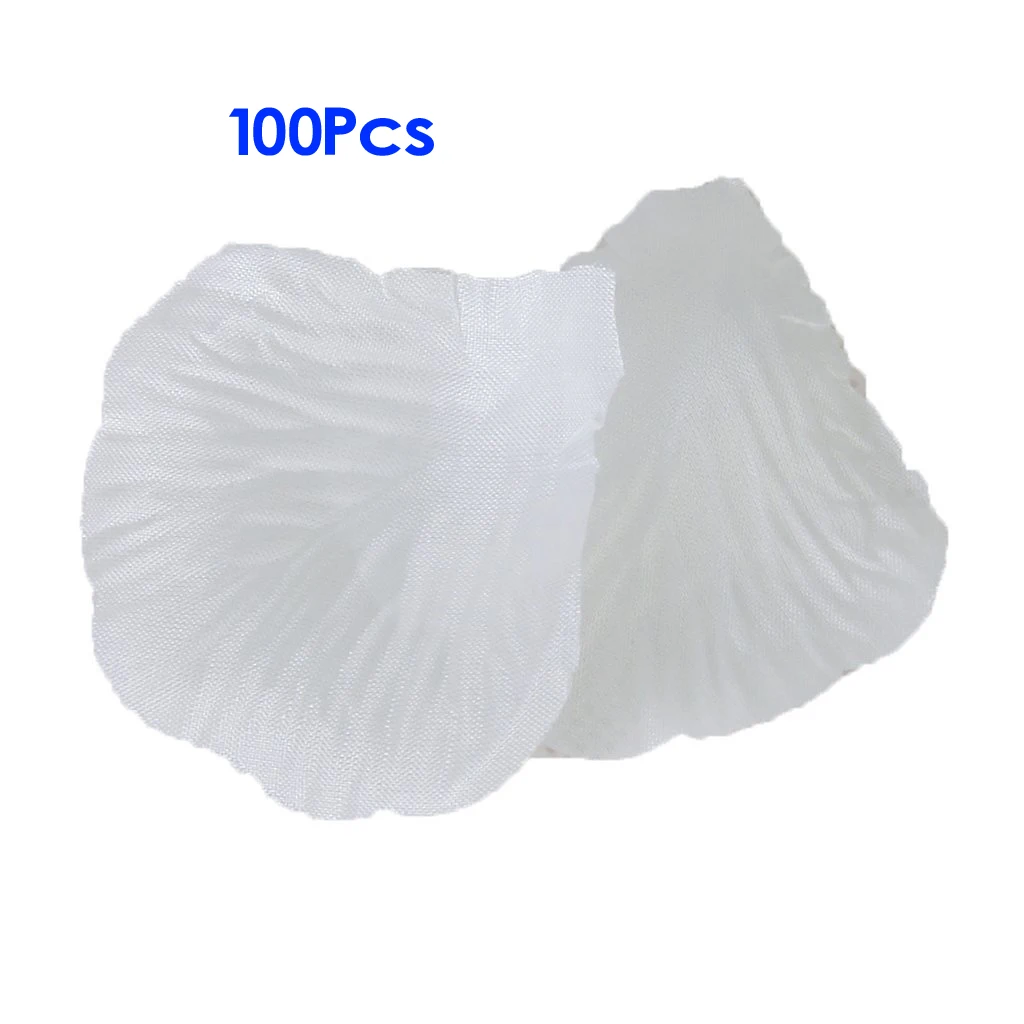 

PHFU 100pcs Rose Petals Artificial Flowers for Wedding Decoration -White