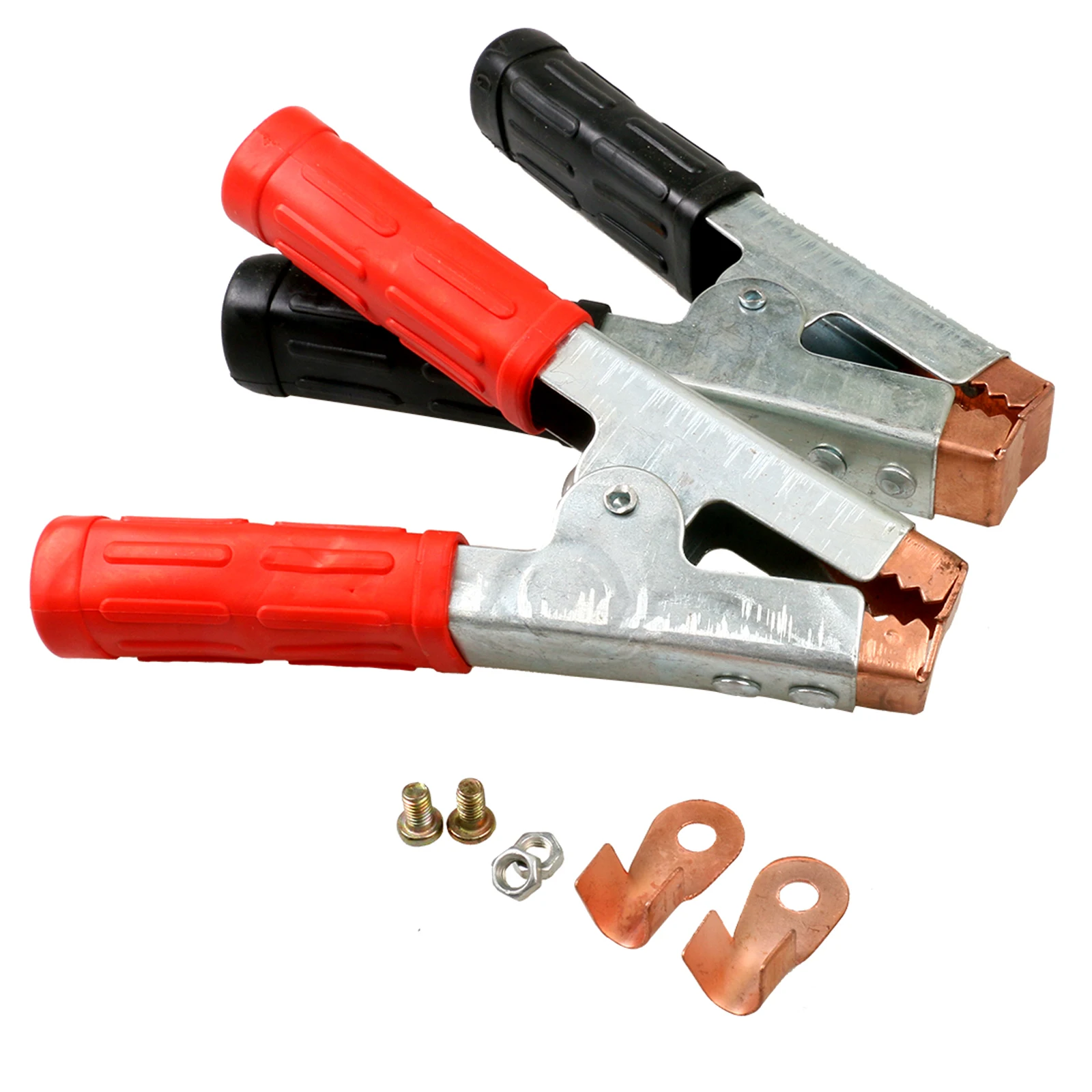 2pcs Large 6.3'' Alligator Clips Crocodile Clip Red&Black for Car