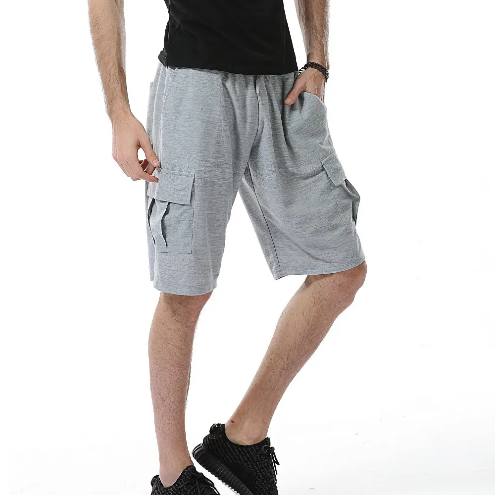 

Summer Men's Hot 2017 Loose pockets solid Shorts Cotton Mens popular knee length casual Overalls shorts Shorts Size add M-XXXL