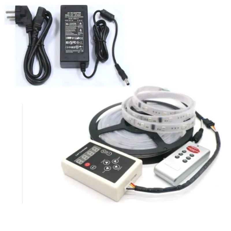 

6803 IC Dream Color RGB LED Strip 5050 30LED/m IP67 Waterproof 5M + 133 Program RF Magic Controller + Adapter