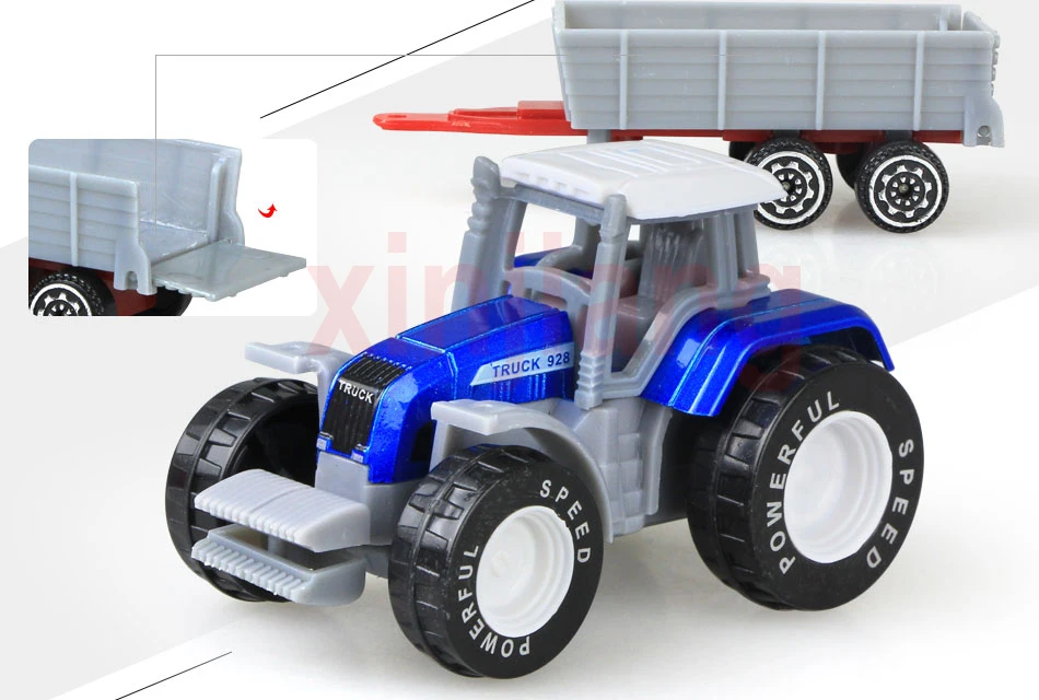 4 шт., модели автомобилей для сельскохозяйственных игрушек, инженерные модели для грузовиков, модели для тракторов, игрушки-трейлеры, модели автомобилей, игрушки для мальчиков, коллекционные автомобили для детей}