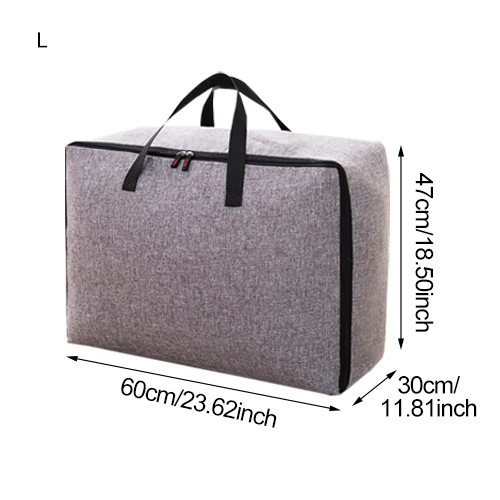 BAKINGCHEF, Портативная сумка для хранения одеяла, для путешествий, домашний гардероб, одежда, постельные принадлежности, одеяло, подушка, контейнер, компактный органайзер - Цвет: Dark gray L