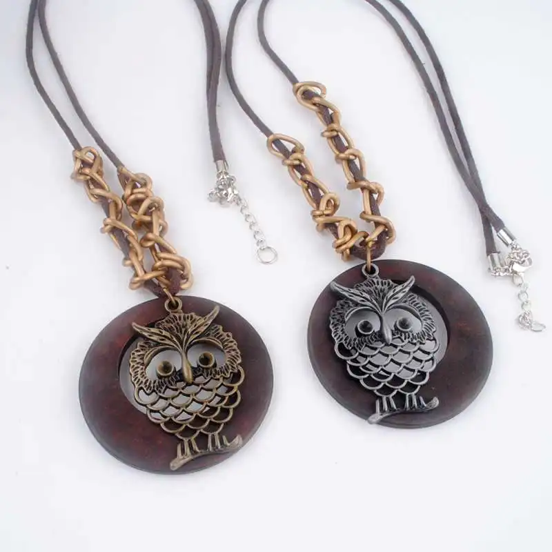 Винтажное ожерелье цепочка с подвеской в виде совы|rope chain necklace|chain necklaceowl pendant |