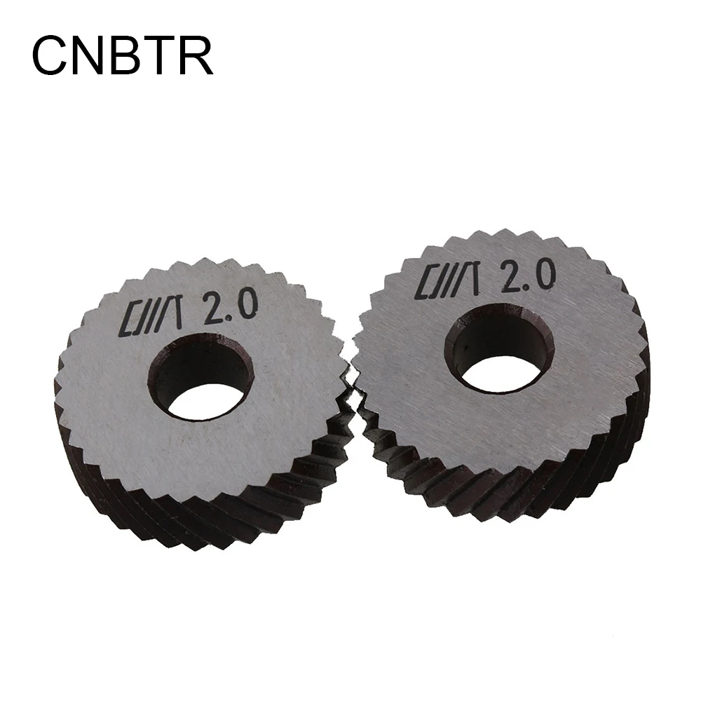 

CNBTR 2PCS 8 x 26mm Silver Steel Knurling Tool Diagonal Wheel Linear Knurl 2mm Pitch