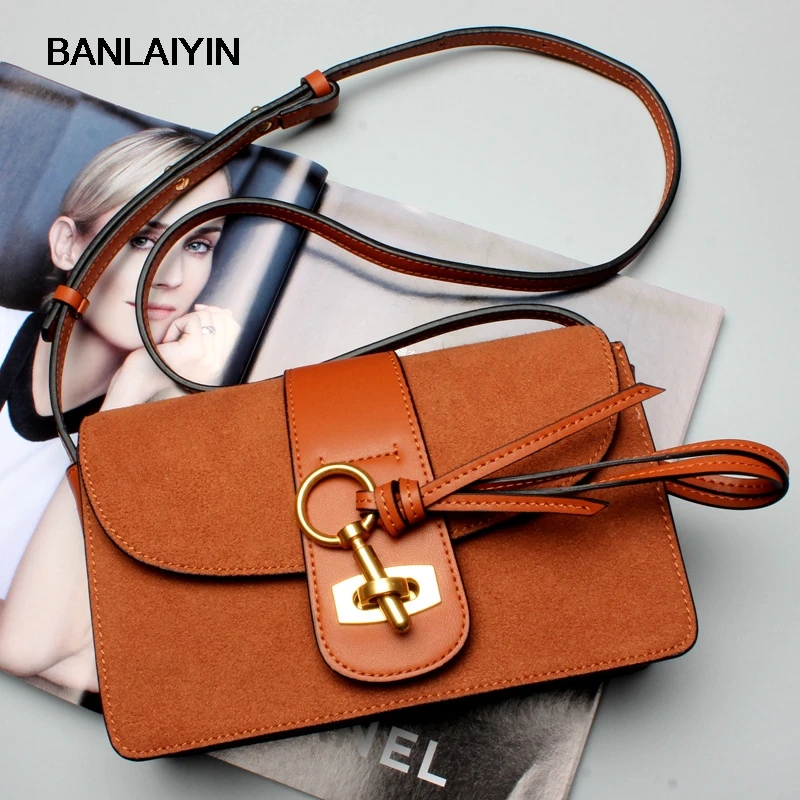 

Retro Women Shoulder Bag Luxury Handbags Squarebags Designer Matte Leather Women Cow Split Leather Small Messenger Bags