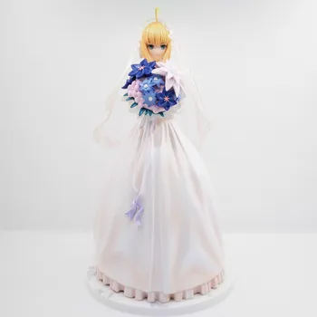 

Fate/stay Night Saber lily Royal dress white Wedding dress 10th anniversary Action figure PVC 25cm collection saber wedding doll