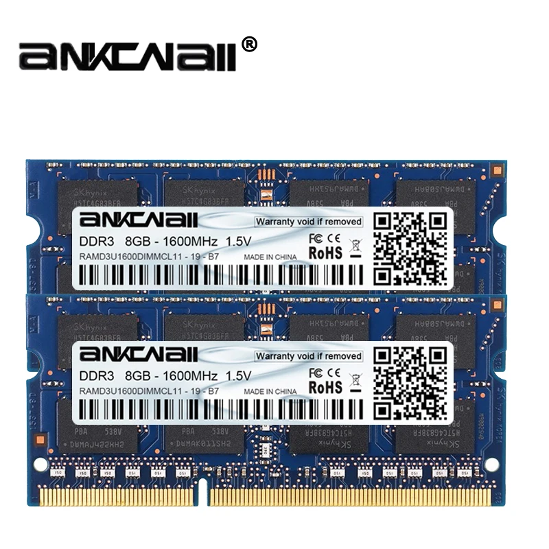 DDR3 ram 8 Гб(2 шт x 8 ГБ) 1333 МГц 1600 МГц PC3-10600/12800 для Intel ноутбука Память DIMM 1,5 V 204Pin