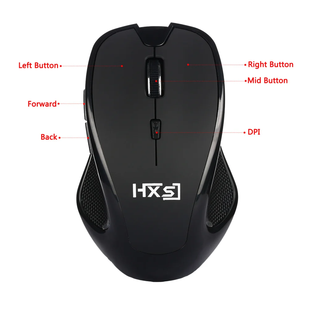 Hxsj Новый 2 4G usb ресивер беспроводной мыши Мышка оптическая мышка игровая мышь для