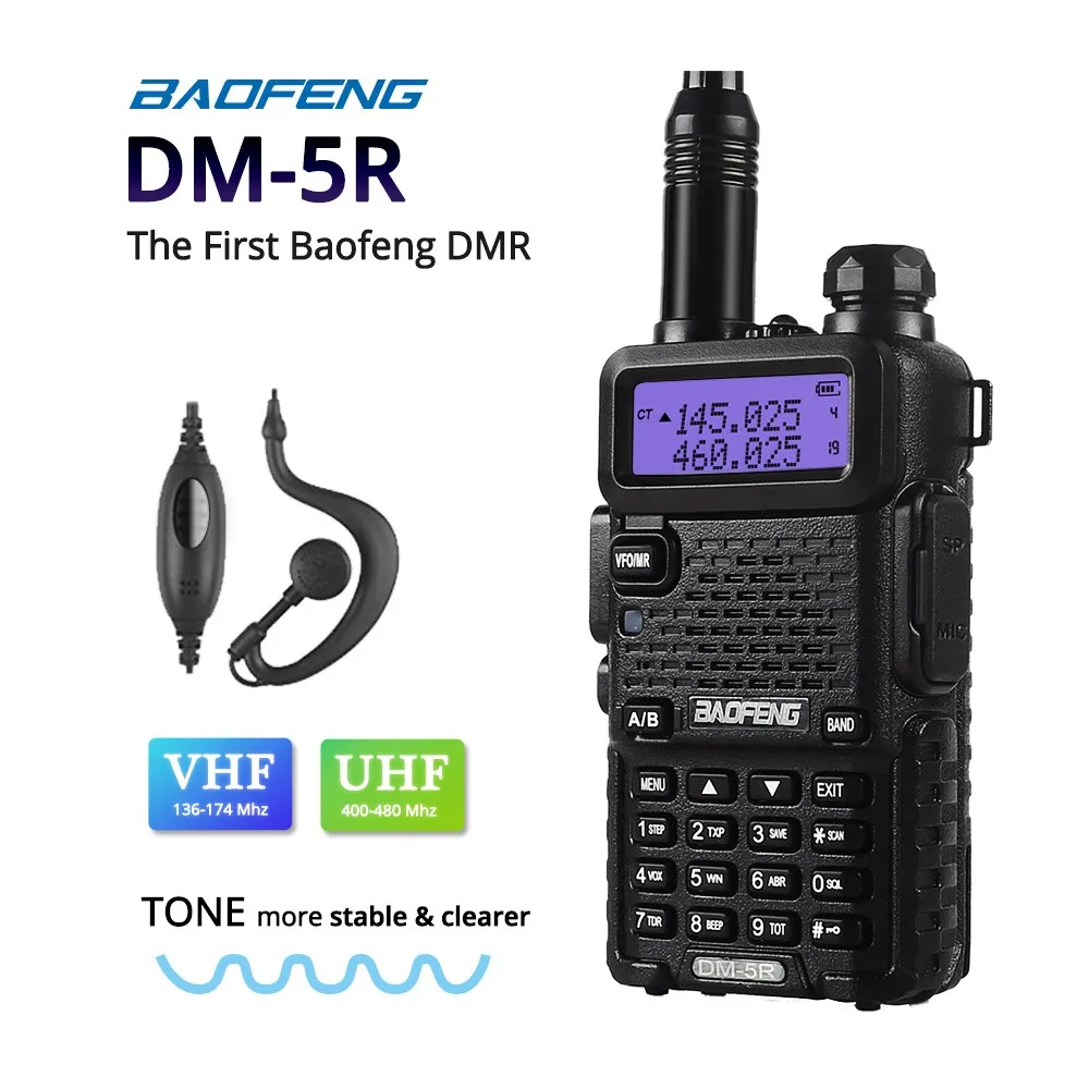 bilder für Baofeng DM-5R Dual Band DMR Digital Radio Walkie Taklie Transceiver 1 Watt 5 Watt VHF UHF 136-174/400-520 MHz Zweiwegradio 2000 mAH bilder für Baofeng DM-5R Dual Band DMR Digital Radio Walkie Taklie Transceiver 1 Watt 5 Watt VHF UHF 136-174/400-520 MHz Zweiwegradio 2000 mAH