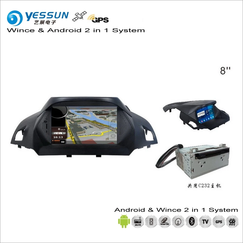 YESSUN для Ford Kuga/Escape 2013~-Автомобильный Android мультимедийный радио CD dvd-плеер gps Navi карта навигации Аудио Видео Стерео