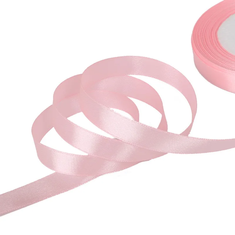 25 ярдов/партия, 13 мм, широкая атласная лента для рукоделия, бант, украшение для свадебной вечеринки, подарочные упаковочные принадлежности для скрапбукинга - Цвет: Light Pink