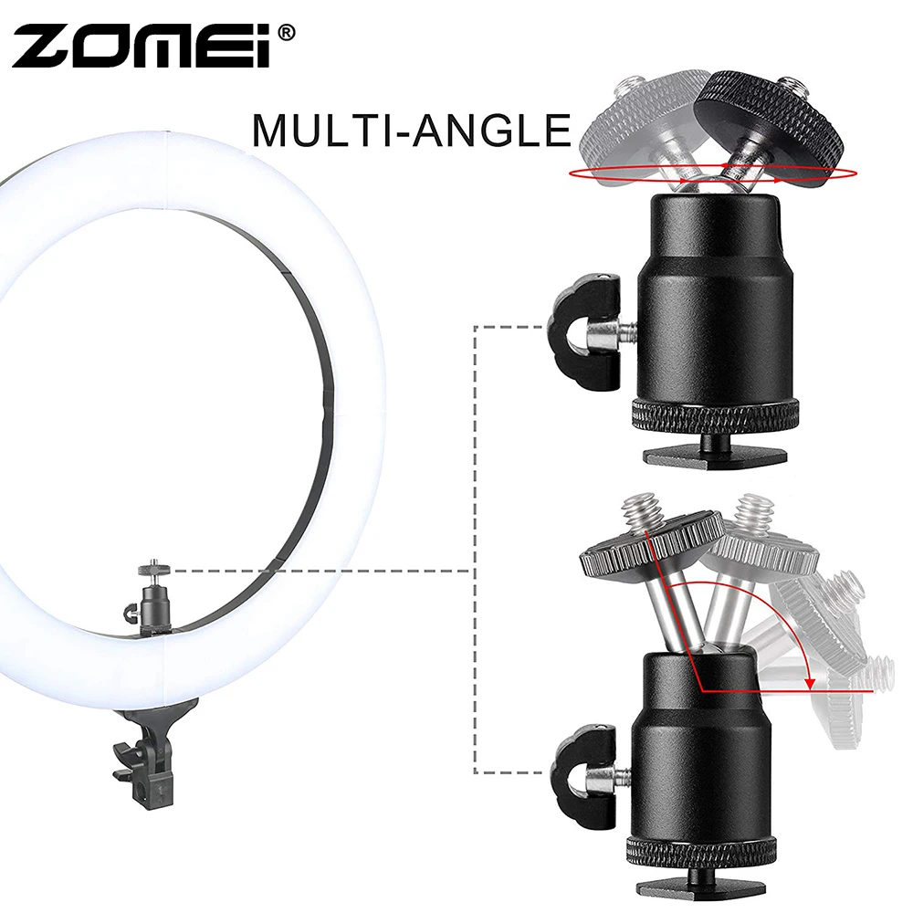 Zomei 14 "Наружная/12" Внутренняя СВЕТОДИОДНЫЙ Кольцо света 36 W 5500 K комплект освещения + Q111 штатив + шаровой головкой + держатель телефона для Youtube